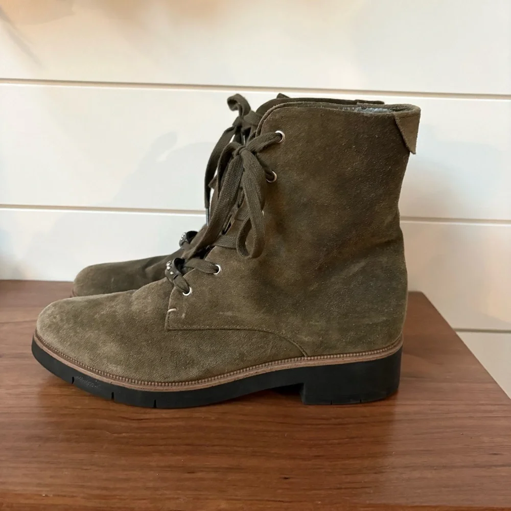DR. SCHOLL's Women’s Guild Combat Boots Olive Green Suede 9M NWOT Whimsy Goth - Picture 3 of 10